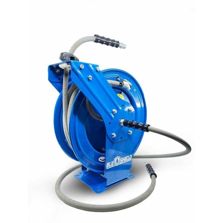 Dual Arm Retractable Rubber Pressure Washer NonMarking Hose Reel 3/8